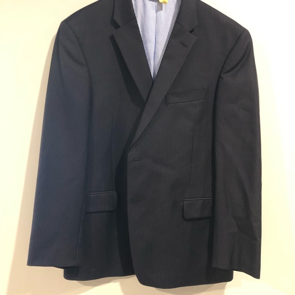 Tommy Hilfiger Mens Blazer Navy pin striped coat - Picture 2 of 8